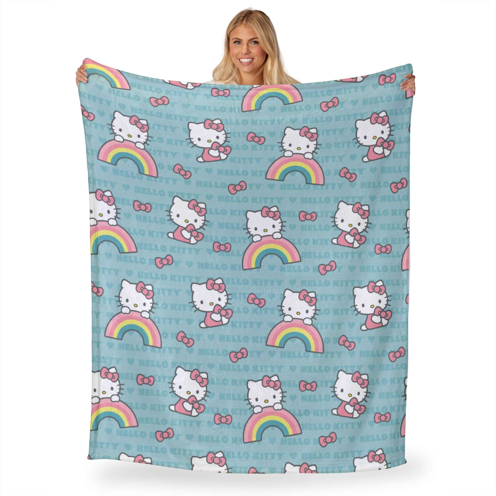 Sanrio Hello Kitty Bow So Sweet Kids Silk Touch Throw Blanket