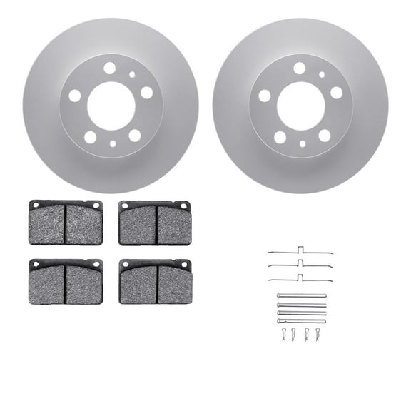 Dynamic Friction Company Front Geospec Brake Rotors with 5000 Advanced Brake Pads includes Hardware 4512-27057