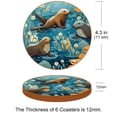 thumbnail image 3 of Platypus Microfiber Leather Round Coasters (6PCS) - 11x11 cm/4.3x4.3 in Square Drink Coasters Set for Table and Home Decor, 3 of 6