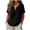 Black, variant on Women's Plain Cotton Linen Tops Summer Casual Notch V-Neck Short Sleeve Blouse Loose Fit Regular Daily Wear Shirt Gray