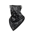 thumbnail image 2 of GobdXE Thin Red Line Flag Print Adult Neck Gaiter with Ear Loops Summer UV Sun Protection Breathable Outdoor Sports Face Covering Size:One Size, 2 of 3