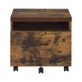 thumbnail image 2 of Tcbosik Wooden File Cabinet with Wheels, Industrial Movable Office Storage Cabinet with 2 Drawers, Brown, 2 of 6
