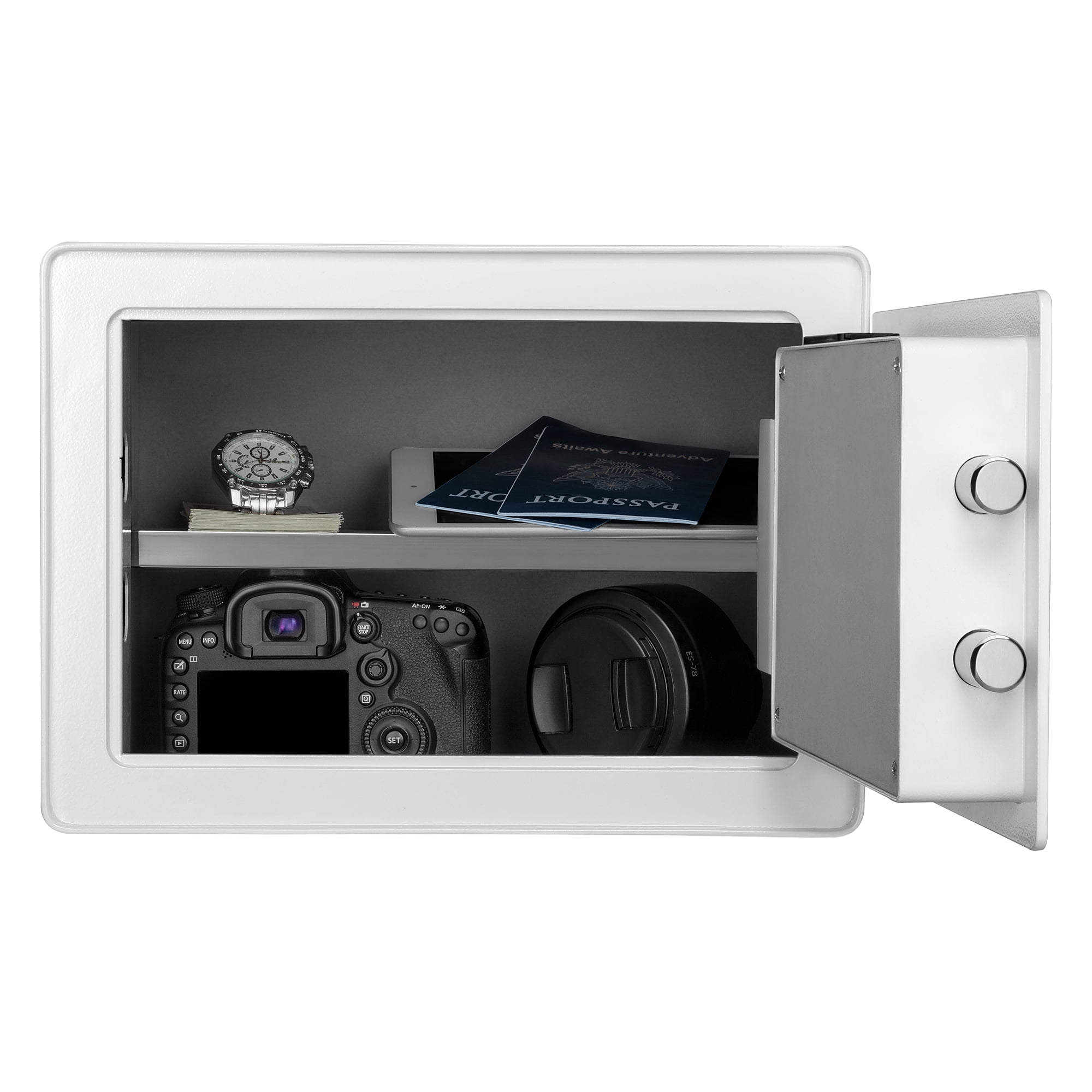Pen + Gear Safes 0.57 CF with Electronic Lock, Backup Key, 1 Shelf, Carpeted Interior, White Model 44E50WW