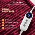 thumbnail image 5 of WISHEAD Electric Heated Blanket Full Size Throw with 1-9 Heat Levels, 2/4/6/10H Auto-Off, Overheat Protection, ETL Certified, Flannel & Sherpa for Couch, Bed, Office, 72"x84", Red, 5 of 10