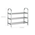 thumbnail image 3 of Ycandiee Shoe Rack, Stainless Steel Shoe Rack, 3 Tier Free Standing Shoe Shelf Organizer for Entryway, Closet, Dorm Room, 3 of 6
