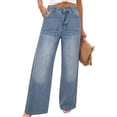 thumbnail image 2 of Wide Leg Jeans for Women High Waisted Denim Pants with 5 Pockets Boyfriend Jeans Trendy Casual Bottom Y2k 90s Vintage Hip Hop Loose Long Trousers Streetwear 2026 Summer Vacation Outfits, 2 of 7