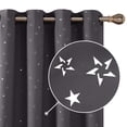 thumbnail image 1 of Deconovo Cortinas opacas con estrellas en gris oscuro, 132 cm de ancho x 137 cm de largo, con aislamiento térmico, 1 of 8