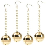 2 Pairs Disco Earrings Locket Dreses for Women Trendy Outfits Halloween Miss Girl