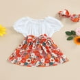 thumbnail image 2 of Robe Patchwork Florale à Manches Courtes et Épaules Dénudées pour Filles avec Bandeau, 2 of 9