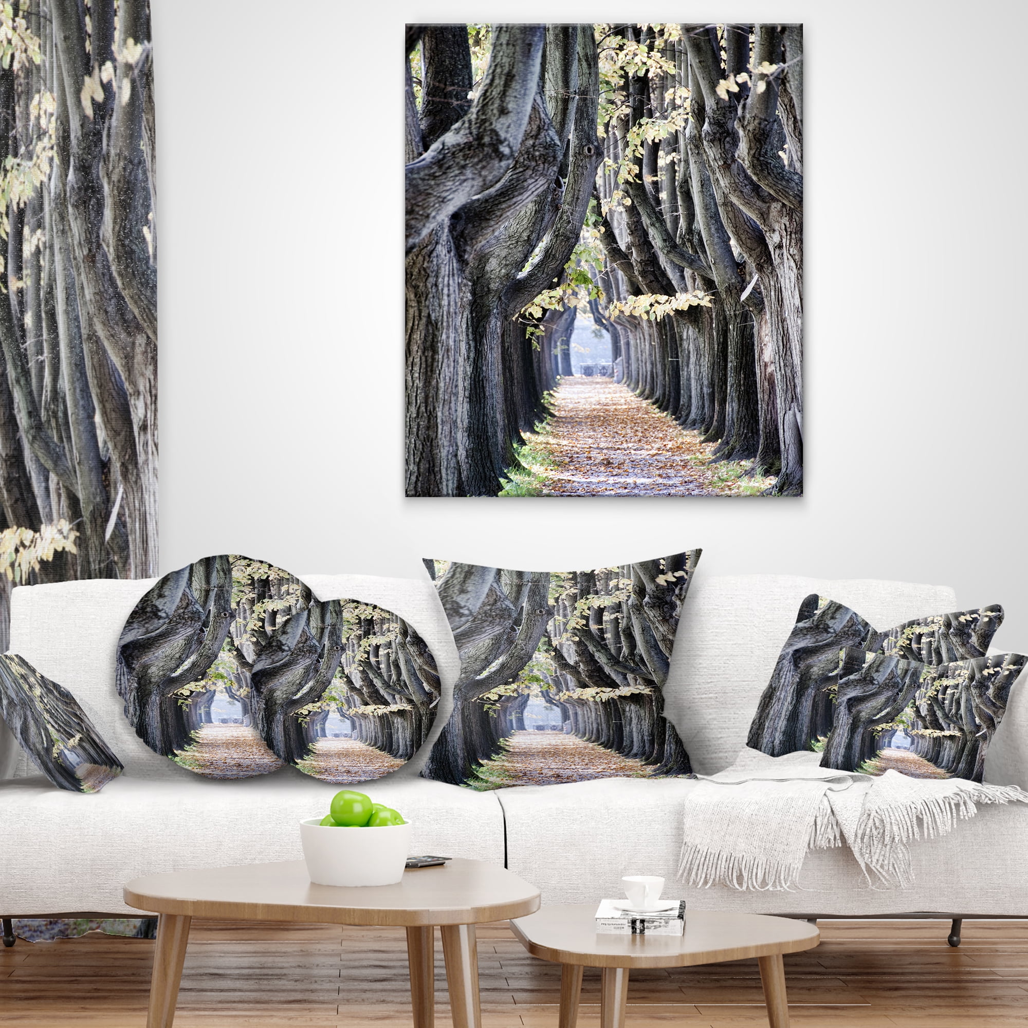 Designart Tree Outside Lucca Italy - Landscape Photo Throw Pillow - 18x18