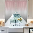 thumbnail image 4 of Swag Curtains Valances for Windows, Pink Gray Gradient Short Kitchen Window Curtains Over Sink, Abstract Watercolor Cafe Curtains Panel Set Of 2,Rod Pocket, 36 Inches Length, 4 of 8