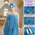 thumbnail image 6 of SEISSO Top-Tier & Premium Ultra-Thick Oversized Bath Skirt Wrap Bathrobe with Hair-care Drying Cap Super Absorbent Easy to Wear Fits All Women White XXXL-XXXXXL, 6 of 7