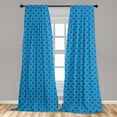 thumbnail image 5 of Ambesonne Fleur De Lis Curtains, Checkered Floral Form, Pair of 28"x84", Blue Dark Blue, 5 of 5