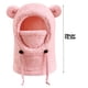 thumbnail image 2 of Gorro con capucha de invierno para niños, bufanda y cubrebocas, pasamontañas forrado de forro polar con protección auditiva, tocado de punto cálido con cordones para niños y niñas, 2 of 2