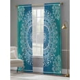 thumbnail image 3 of Sheer Curtains 84 inches Long 2 Panels Set Teal Blue Bohemian Light Filtering Sheer Drapes Rod Pocket Window Curtains for Living Room/Bedroom, Retro Man-dala Pattern White, 3 of 8