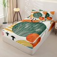 thumbnail image 2 of Homewish Boho Geometric Stripes Zipper Full Size Comforter Sets with Fitted Sheet and 2 Pillowcases,Aesthetic Artwork Zipper Bedding Set,Orange,Reversible,4pcs, 2 of 8