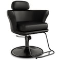 thumbnail image 4 of Baasha Professional Gold Salon Chair, Sleek and Modern Styling Chair with Comfort Sponge Filler, Adjustable Height, and Heavy-Duty Base, Weight Capacity Up to 330 lbs - All Black, 4 of 8