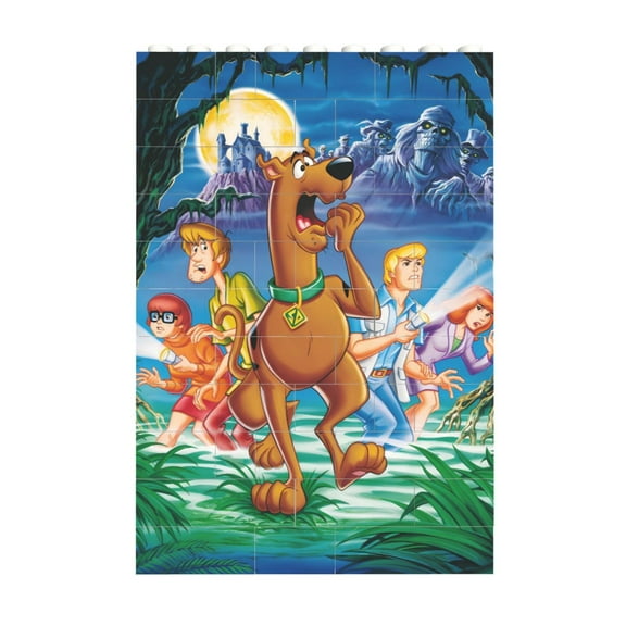 Square Shape Puzzles Kit Scooby-Doo Puzzle Building Brick Block Jigsaw Decorative Gift