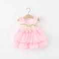thumbnail image 2 of QTOCIO Toddler Girls Dresses, Baby Girl Summer Clothes, Toddler Kids Baby Girls Fashion Cute Sleeveless Sweet Solid Color Mesh Flower Dress, Pink, 18 Months, 2 of 3