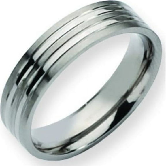 Titanium Grooved 8mm Mens Wedding Ring Band Size 10