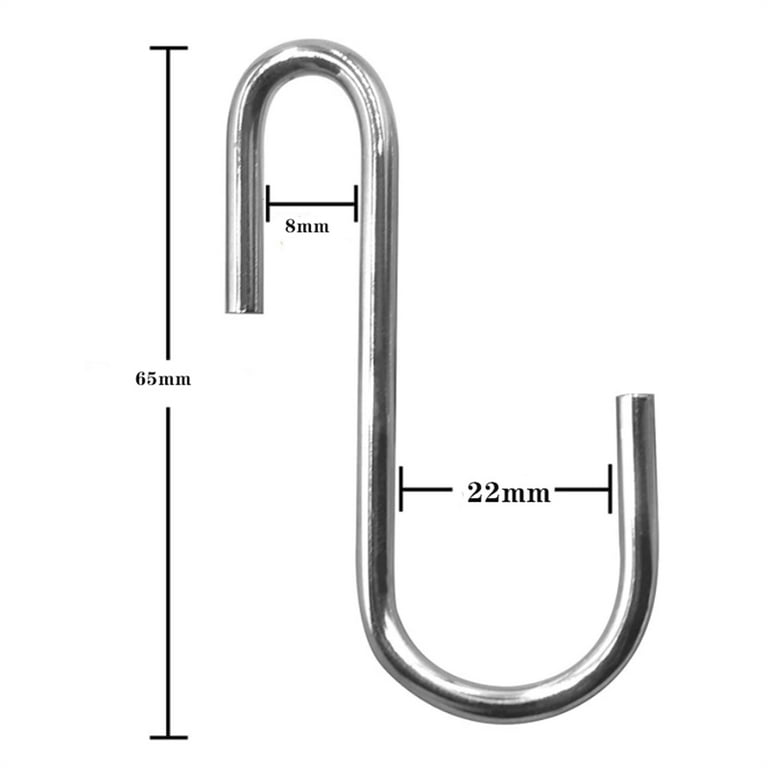 Hooks & Clips: Small S Hook Thick Style in Chrome - Per 100
