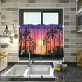 thumbnail image 7 of Palm Tree Kitchen Curtains 2 Panels UV Protected Tier Curtains, Half Window Curtains Kitchen Tiers for Guest Room Bathroom Sink Laundry Room Basement,36 x 27 Inch, 7 of 7