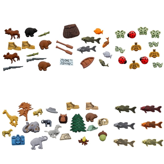 Buttons Galore 50  Assorted Nature Buttons for Sewing & Crafts - Set of 6 Button Packs