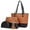 7580-Brown and Black, variant on Sendfen Handbags for Women Shoulder Bags Tote Satchel Hobo 4pcs Purse Set
