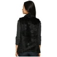 thumbnail image 3 of Dylan by True Grit Plush Faux Black Rose Embossed Fur Draped Vest w/Fur Lining Black MD, 3 of 3