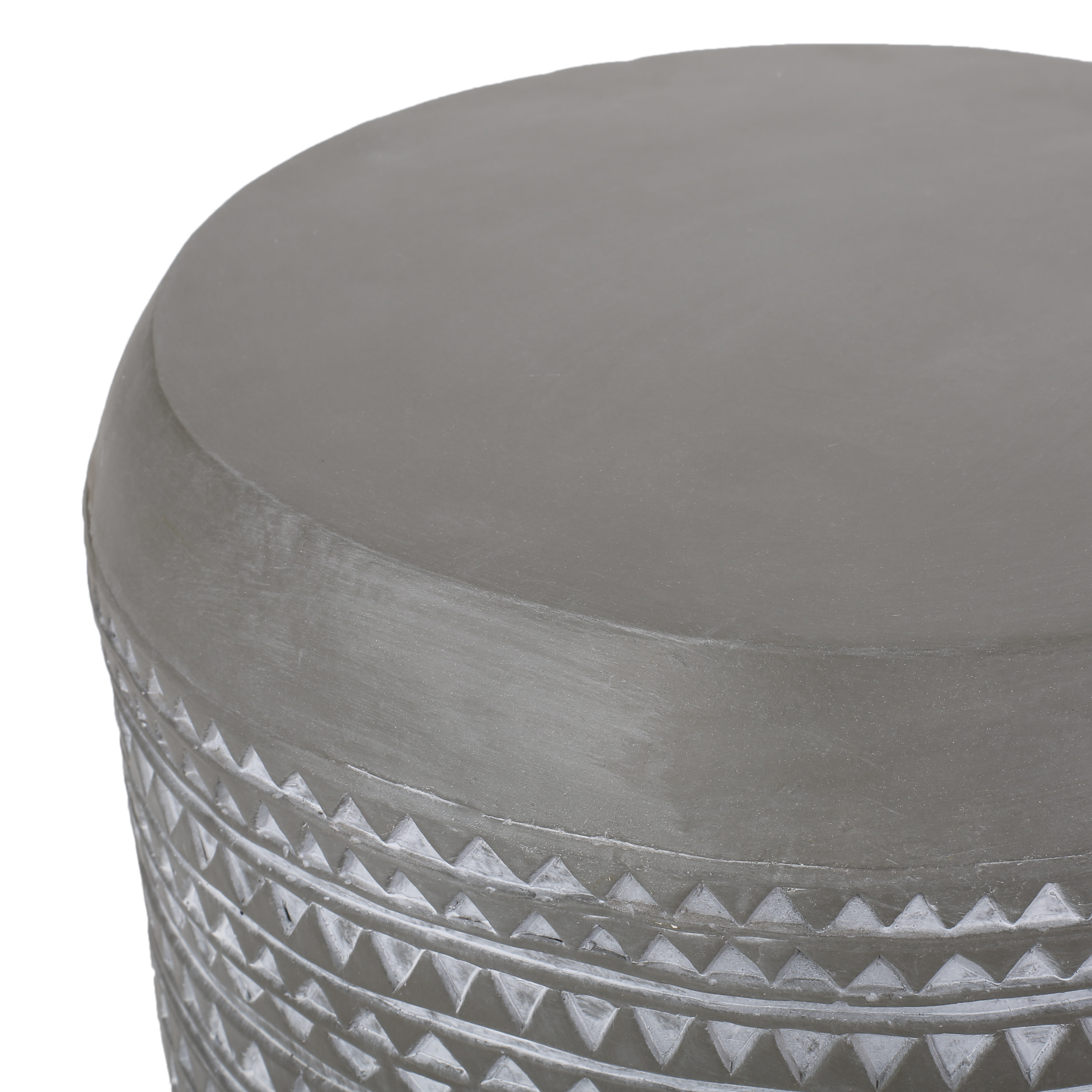 Wickson Lightweight Concrete Outdoor Side Table, Concrete Finish and White