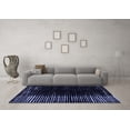 thumbnail image 3 of Ahgly Company Indoor Rectangle Abstract Blue Modern Area Rugs, 4' x 6', 3 of 4