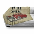 thumbnail image 3 of Saying Soft Flannel Fleece Throw Blanket, Yes I Really Do Need All These Cars Old Havana Style Retro Vehicle and Stripes, Cozy Plush for Indoor and Outdoor Use, 60" x 80", Beige Pearl, by Ambesonne, 3 of 6