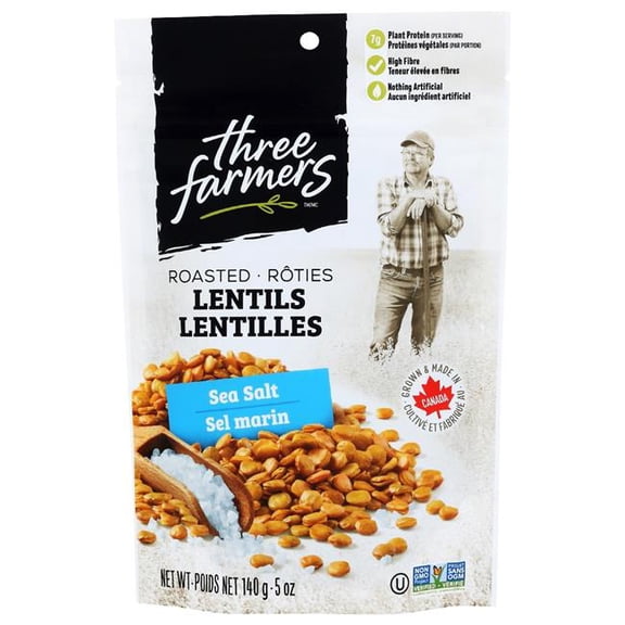 Three Farmers Foods KHRM00343763 140 gm Lightly Salted Snack Lentil