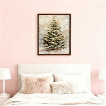 FYHALE Vintage Christmas Tree Wall Art, Lighted Christmas Tree Canvas Prints, Pine Botanical Aesthetic Picture Poster, Rustic Winter Holidays Wall Decor for Farmhouse Living Room Bedroom, Gifts