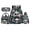 Dark Green Floral Panda Print, variant on Bulopur Starry Night Fox Print Kids Backpack Set 4 Pcs Waterproof Kids School Bag with Lunch Box, Pencil Case and Water Bottle Cover for Art Theme Kids