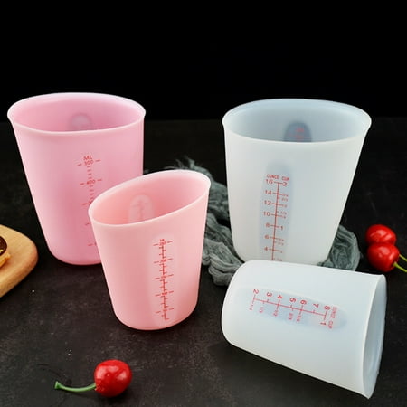 

250/500ML Measuring Jug Food Grade Easy to Clean Silicone Food-grade Double Scale Measure Device Jug for Cooking