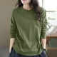 thumbnail image 2 of Tops para adolescentes,Camiseta de manga larga para mujer, cuello redondo informal, tejido de poliéster, ajuste suave y cómodo, ideal para el hogar y el trabajo, sopatenor, 2 of 8