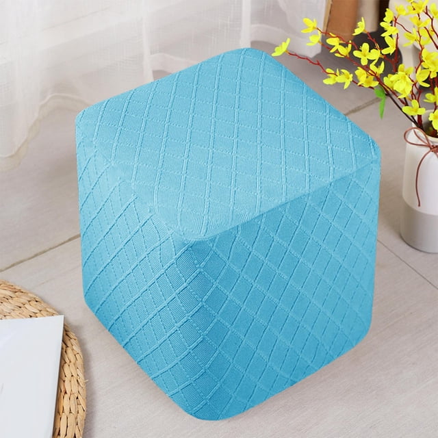 Reposapiés para taburetes de muebles con fondo elástico elásticas para taburetes cuadrados otomanas para sala de Azul Soledad otomano cubre funda