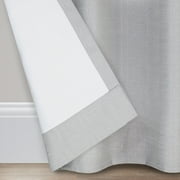 Eclipse Samara Solid Blackout Curtains, Single Curtain Panel, 63 Inch Long Blackout Curtains, 37 W x 63 L, Light Grey