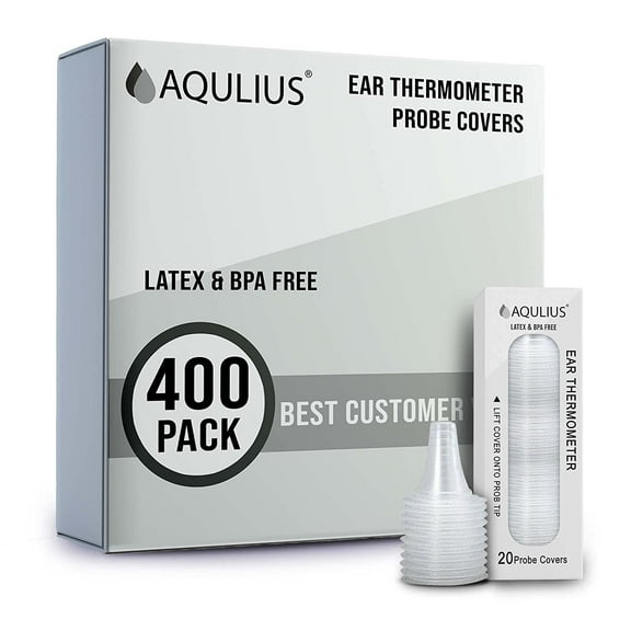Aqulius 400-Pack Disposable Ear Thermometer Probe Covers, Universal Fit Medical Grade