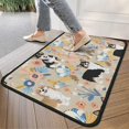 thumbnail image 4 of Corgi Dog and Flower Florals Door Rugs,Washable Non Slip Door Mats Indoor,Decorative Door Mats,Entry Mat Indoor for Entrance,Bedroom,Kitchen,Bathroom,30"x17", 4 of 6