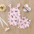 thumbnail image 7 of JAJAHO Baby Girl Clothes Summer 2 Piece Set Romper Outfits Sleeveless Ribbed Cow Printed Bodysuit And Shorts Cute Toddler Clothing 0-18M Comfortable Outfit, 7 of 7