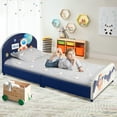 thumbnail image 6 of Costway Kids Upholstered Platform Bed Children Twin Size Wooden Bed Astronaut Pattern, 6 of 10