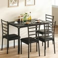 thumbnail image 6 of Dining Table for 4, Small Table and Chairs Set of 4, Square Dinner Table Set, 3 Piece Kitchen & Dining Room Sets for Small Space Black, 6 of 7