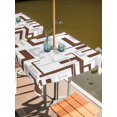 thumbnail image 2 of Outdoor Tablecloth with Umbrella Hole for Patio/Picnic/Party/Camping, Modern Geometric Brown Waterproof Table Cloth Square Cover Washable, Abstract Minimalist Artwork Lines (60"x 60"), 2 of 8