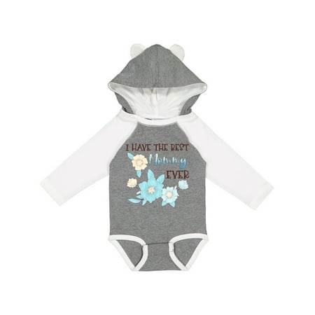 

Inktastic I Have the Best Mommy Ever with Blue Flowers Gift Baby Boy or Baby Girl Long Sleeve Bodysuit