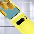 thumbnail image 5 of KOMI for Google Pixel 8 Pro Case, Silicone Phone Case with 2 Screen Protector, Soft Anti-Scratch Microfiber Lining, Full Body Shockproof Slim Cover Support Wireless Charging, Yellow, 5 of 5