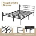 thumbnail image 4 of VECELO 3-piece Bedroom Set, Full Bed Frame with Headboard, Nightstand Set of 2 with 3-tier Open Storage Shelf, Black, 4 of 8