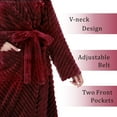 thumbnail image 3 of Enwphrey Wine Red Women Robe Soft Cozy Warm Bathrobe Ladies Long Fleece Plush Comfy Spa Housecoat Lightweight Robe for Women(S/M,Wine Red), 3 of 6