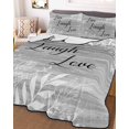thumbnail image 3 of Quilts King Size, Grey Ombre Botanical Soft Comforter Bedding Set for Bed, Farmhouse Shabby Vintage Leaves Lightweight Quilted Bedspread with Pillow Cover(2 Pieces) for All Season, 96x106 Inch, 3 of 9